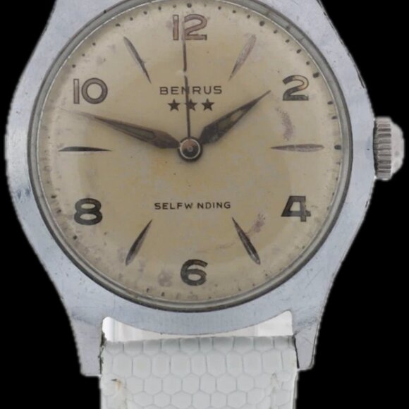 Vintage Benrus 3 Star Men\'s Automatic Wristwatch DO 15 Swiss Steel & Chrome
